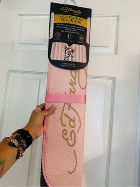 Ed Hardy Pink & Gold Accordion Sunshade
